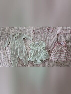 Soft Pink & Cream Baby Girl Hanna Andersson Organic Bundle